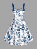 Coconut Tree Dinosaur Sea Waves Print Hawaii Tank Dress -  