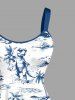 Coconut Tree Dinosaur Sea Waves Print Hawaii Tank Dress -  