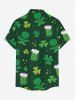 Chemise à poches pour homme, grande taille, motif clous de girofle et bière, avec boutons. - Vert profond 4XL