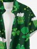 Chemise à poches pour homme, grande taille, motif clous de girofle et bière, avec boutons. - Vert profond 4XL
