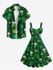 St. Patrick's Day Hat Cloves Beer Print Tank Dress -  