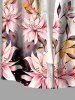 Chemise hawaïenne grande taille pour homme, à imprimé floral et feuilles ombré, boutons et poche. - Rose  XL
