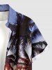 Chemise hawaïenne homme avec imprimé ombré cocotier, boutons et poche - Orange 2XL