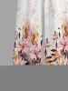 Combinaison hawaïenne à imprimé floral et feuilles ombré, col en V et jambes larges - Rose  M