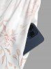 Combinaison hawaïenne à imprimé floral et feuilles ombré, col en V et jambes larges - Rose  M