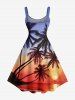 Robe débardeur Hawaï à imprimé dégradé cocotier - Orange XS