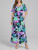 Hibiscus Flowers Tropical Leaf Print Matching Hawaii Beach Outfit For Couples -  