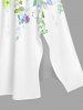 Robe mi-longue hawaïenne fendue à imprimé floral coloré et feuilles, grande taille - Blanc S