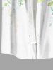 Chemise hawaïenne grande taille pour homme, imprimée de fleurs et de feuilles colorées (style peinture à l'huile), avec boutons et poche. - Blanc XL