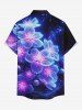 Chemise hawaïenne grande taille pour homme, imprimée de fleurs galaxie, avec boutons et poche. - Bleu profond S