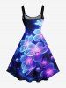 Galaxy Flowers Print Hawaii Tank Dress -  