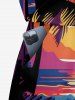 Combinaison hawaïenne grande taille imprimée cocotier soleil et paysage marin - Rouge Rose 6X