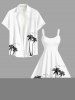 Robe débardeur hawaïenne à imprimé cocotier et oiseaux grande taille - Blanc XXS