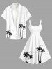 Plus Size Coconut Tree Bird Print Hawaii Tank Dress -  