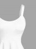Coconut Tree Bird Print Hawaii Tank Dress -  