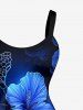 Robe débardeur hawaïenne grande taille à imprimé tortue et hibiscus - Bleu profond 6X