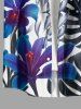 Flowers Tropical Leaf Print Buttons Pocket Hawaii Shirt For Men -  