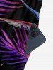 Flowers Tropical Leaf Print V Neck Hawaii Wide Leg Jumpsuit -  