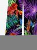 Flowers Tropical Leaf Print V Neck Hawaii Wide Leg Jumpsuit -  