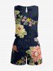 Robe hawaïenne grande taille à imprimé fleurs et feuilles, cintrée - Noir XS