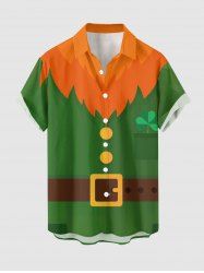 Chemise à poches boutonnées grande taille pour homme, imprimé elfe, pour la Saint-Patrick - Vert M