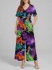 Flowers Tropical Leaf Print Matching Hawaii Beach Outfit For Couples -  