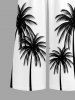 Plus Size Coconut Tree Print V Neck Hawaii Wide Leg Jumpsuit -  
