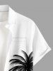 Chemise hawaïenne grande taille à imprimé cocotiers, boutons et poches pour homme - Blanc 4XL