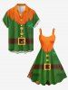 Robe trapèze imprimée elfe grande taille pour la Saint-Patrick - Vert M