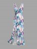 Flowers Tropical Leaf Print Matching Hawaii Beach Outfit For Couples -  