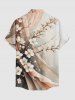Flower Branch Glitter Ombre Print Plus Size Matching Hawaii Beach Outfit For Couples -  