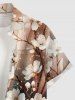 Flower Branch Glitter Ombre Print Plus Size Matching Hawaii Beach Outfit For Couples -  