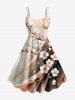 Flower Branch Glitter Ombre Print Plus Size Matching Hawaii Beach Outfit For Couples -  