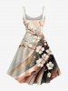 Flower Branch Glitter Ombre Print Plus Size Matching Hawaii Beach Outfit For Couples -  
