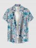 Flowers Leaf Print Matching Hawaii Beach Outfit For Couples -  
