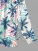 Robe mi-longue hawaïenne fendue à imprimé tropical coloré avec cocotiers et feuilles de cocotiers (grande taille) - Bleu profond 3X