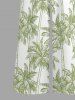 Combinaison hawaïenne à imprimé cocotier et col en V, jambes larges - Vert clair 2XL