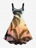 Plus Size Coconut Tree Ombre Print Hawaii Tank Dress - Bleu Ciel S