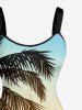 Plus Size Coconut Tree Ombre Print Hawaii Tank Dress - Bleu Ciel S