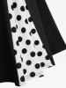 Polka Dots Print Heart Shell Buckle Halter Vintage Dress -  