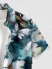 Flowers Leaf Watercolor Print Buttons Pocket Hawaii Shirt For Men -  
