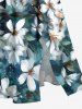 Flowers Leaf Watercolor Print Split Hawaii Midi Dress -  