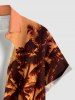 Coconut Tree Sun Print Buttons Pocket Hawaii Shirt For Men -  