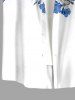 Plus Size Flowers Leaf Ombre Colorblock Print Buttons Pocket Hawaii Shirt For Men -  