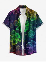 Chemise à poches boutonnées grande taille pour homme, imprimé trèfle à quatre feuilles ombré, spéciale Saint-Patrick - Concorde S