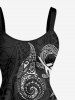 Masque grande taille Poisson Papillon Hippocampe Imprimé ethnique Robe débardeur hawaïenne - Noir M