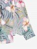 Robe midi hawaïenne fendue à imprimé floral tropical grande taille - Gris Foncé 6X