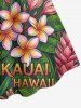 Tropical Leaf Hibiscus Flower Letter Print Hawaii A Line Dress -  