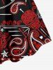 Skull Paisley Scarf Graphic Print A Line Dress -  
