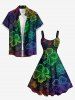 Robe trapèze grande taille à imprimé trèfle à quatre feuilles ombré pour la Saint-Patrick - Concorde 5X